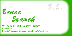 bence szamek business card